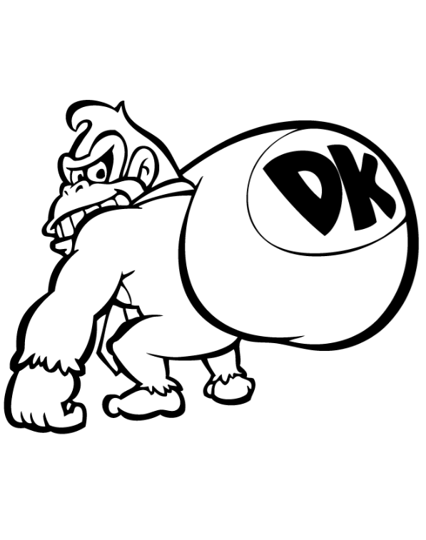 This is Donkey Kong coloring pages,coloring sheets to print and  Donkey Kong coloring for kids and everyone.