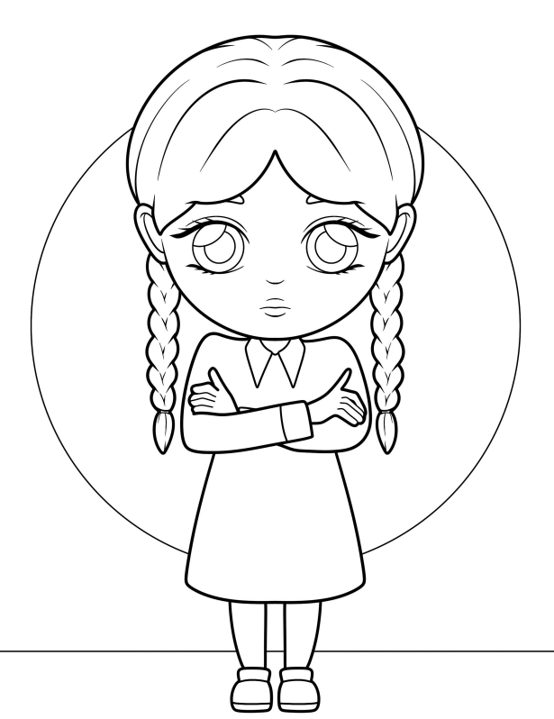 This Wednesday coloring pages , printable pages  and wednesday addams coloring page for kids and all 
