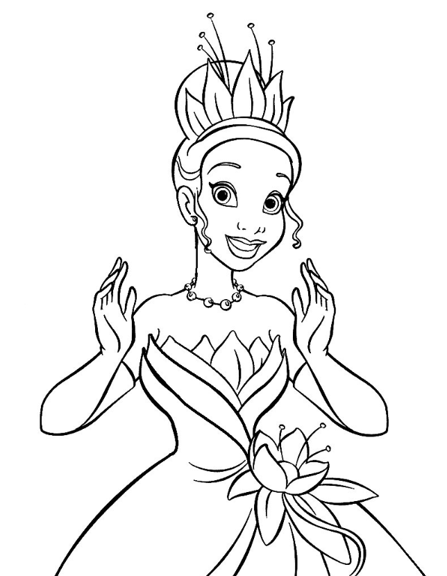Tiana princess coloring pages