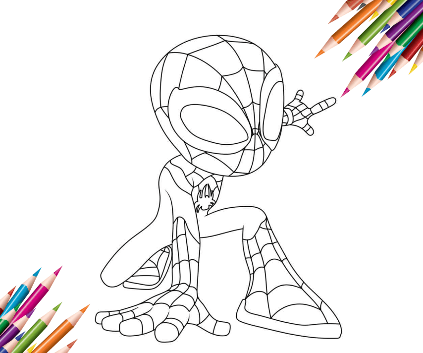This is Spiderman and, Spidey and his friends coloring pages
